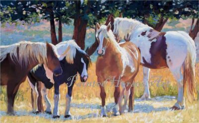 Friends In The Field Original Oil Painting By Shirley Lehner-Rhoades 32″ X 48″ Oil On Canvas